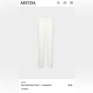 Aritzia Crepette Straight-Leg Dress Pants — White